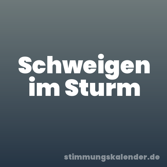 Schweigen im Sturm