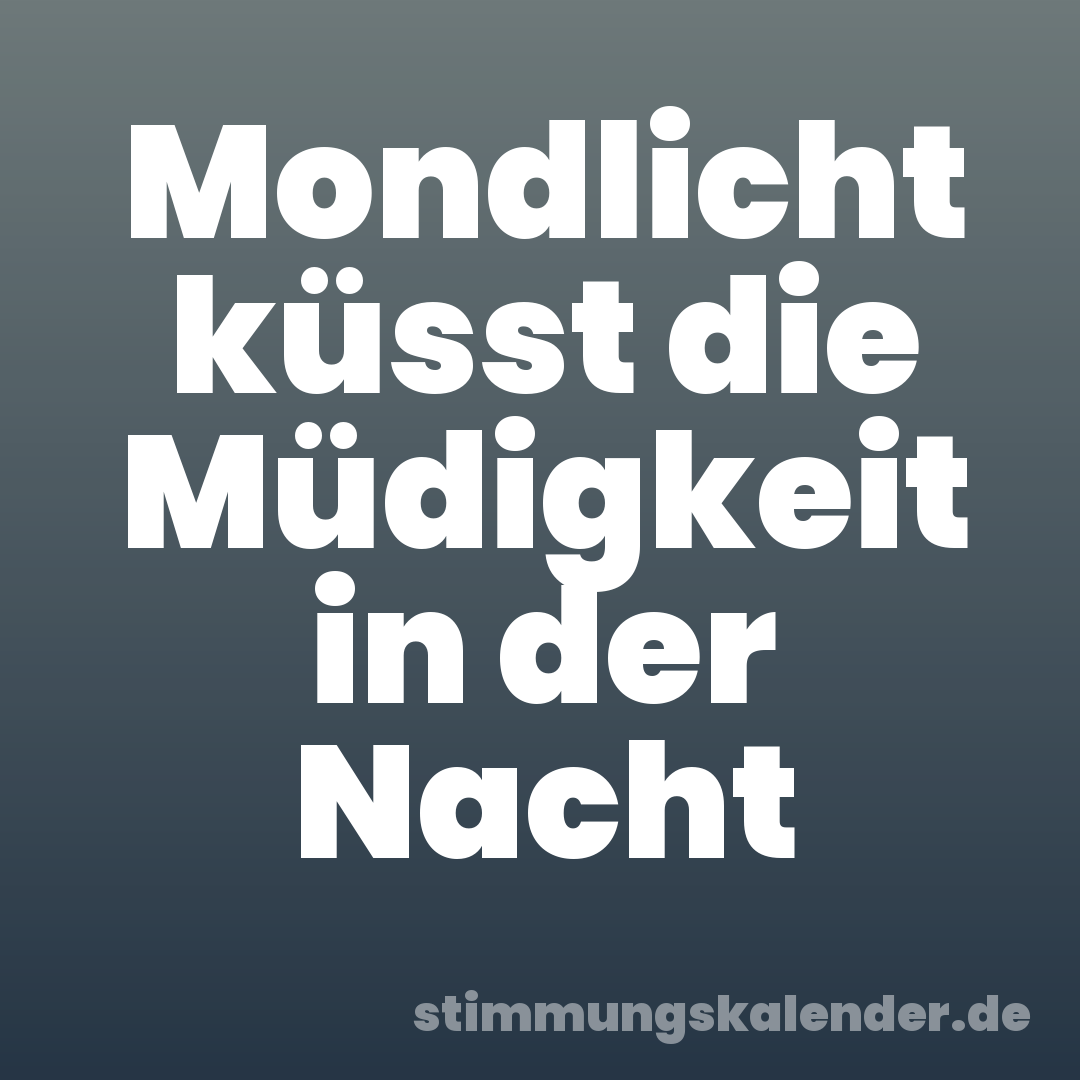 Mondlicht küsst die Müdigkeit in der Nacht