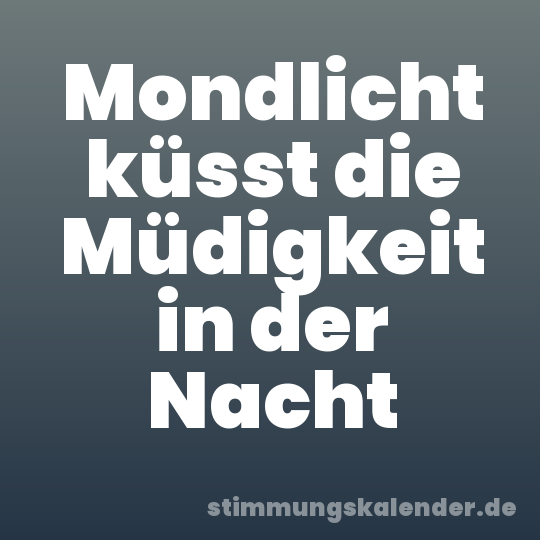 Mondlicht küsst die Müdigkeit in der Nacht