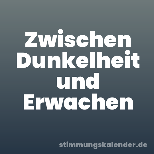 Zwischen Dunkelheit und Erwachen