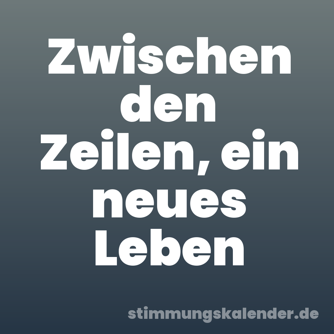 Zwischen den Zeilen, ein neues Leben