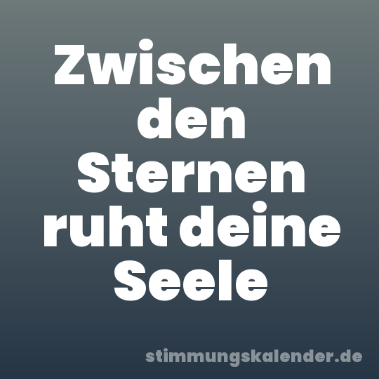 Zwischen den Sternen ruht deine Seele
