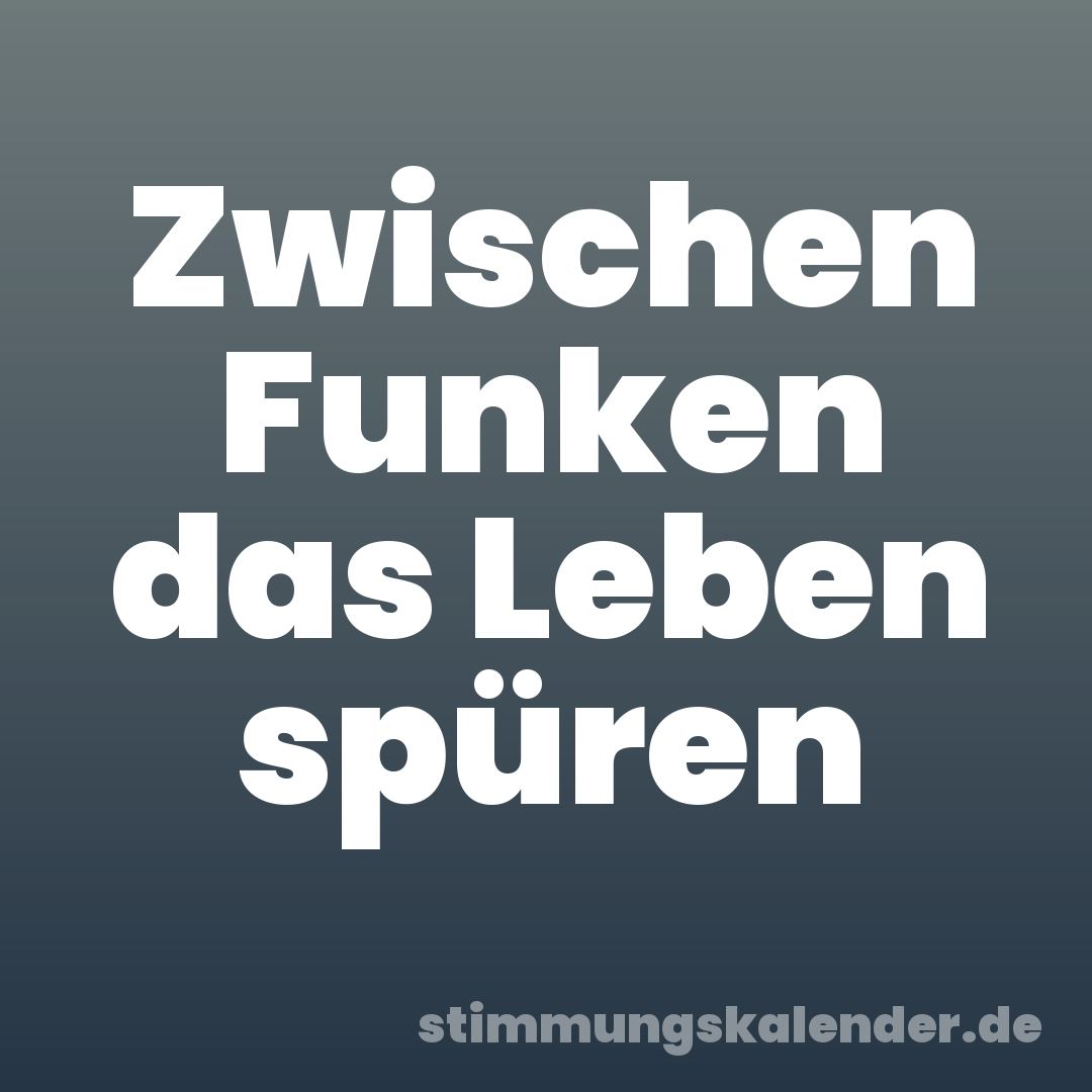 Zwischen Funken das Leben spüren