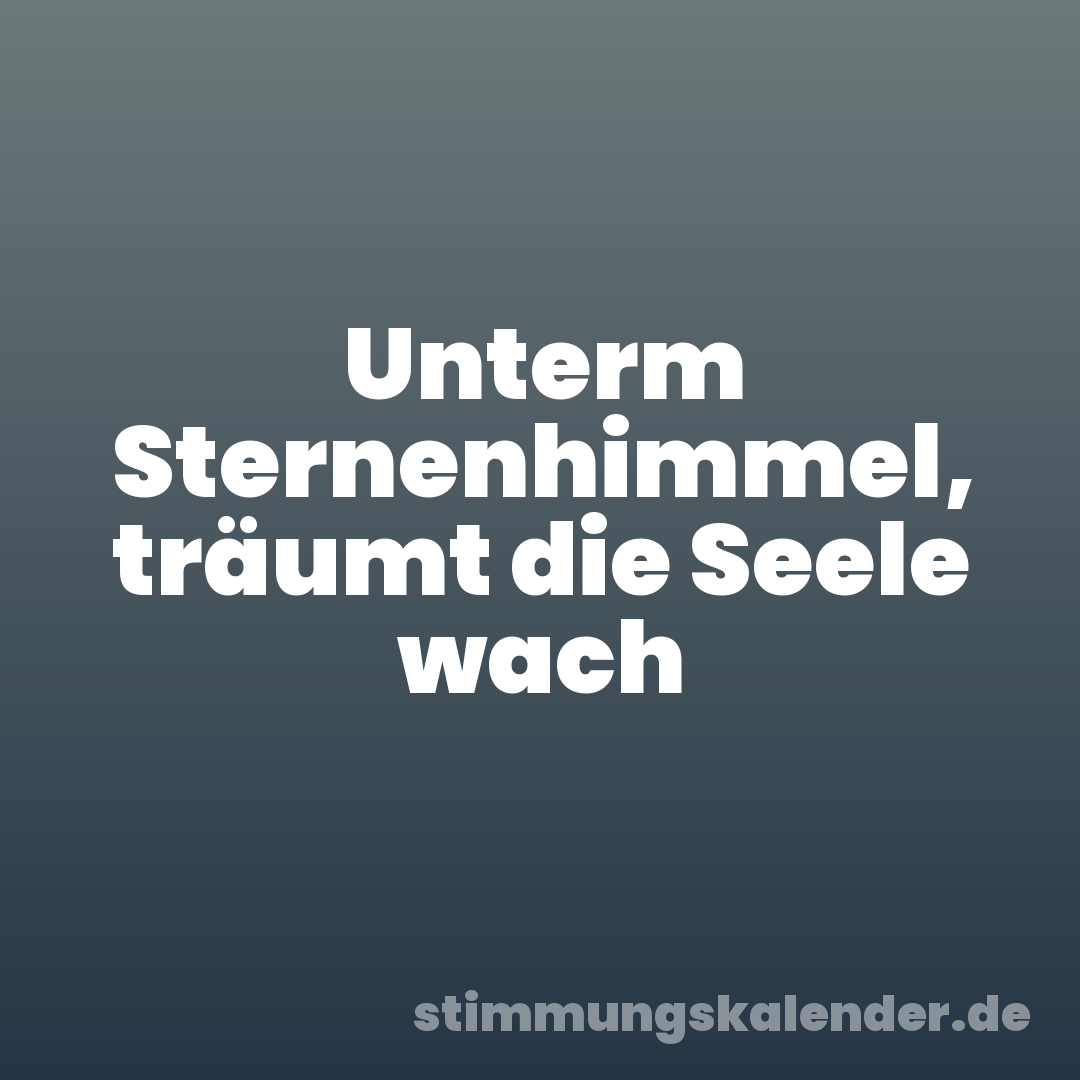 Unterm Sternenhimmel, träumt die Seele wach