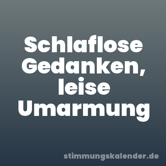 Schlaflose Gedanken, leise Umarmung