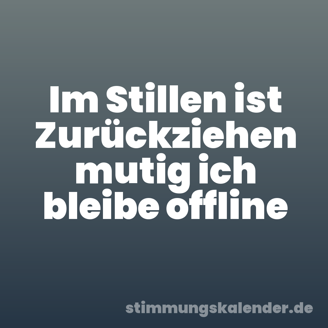 Im Stillen ist Zurückziehen mutig ich bleibe offline