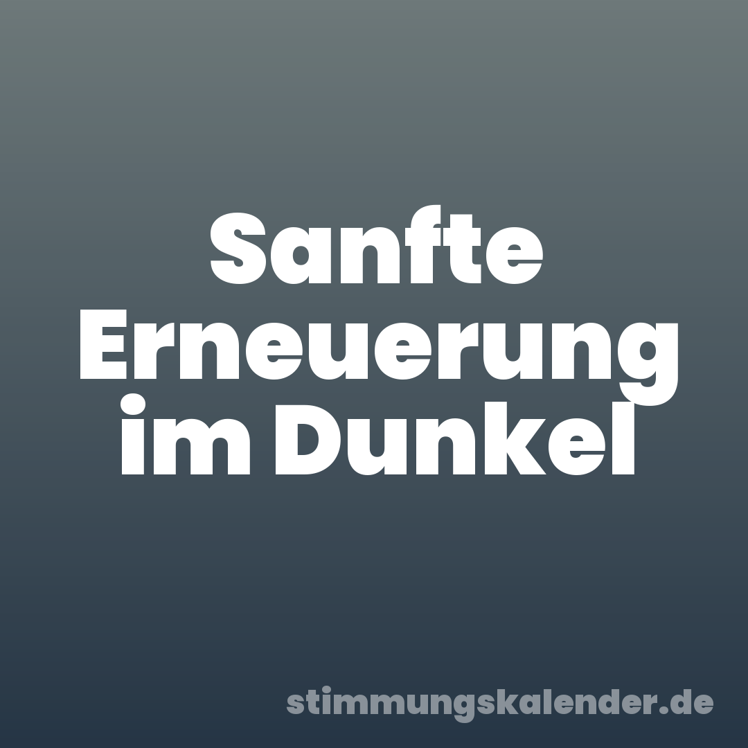 Sanfte Erneuerung im Dunkel