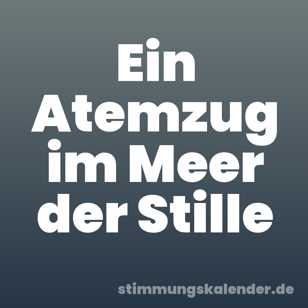 Ein Atemzug im Meer der Stille