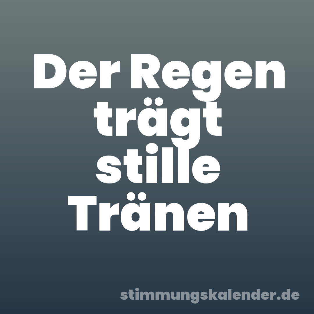 Der Regen trägt stille Tränen