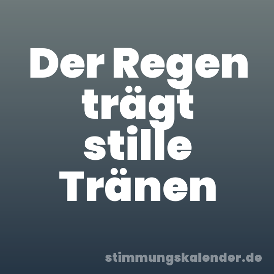 Der Regen trägt stille Tränen