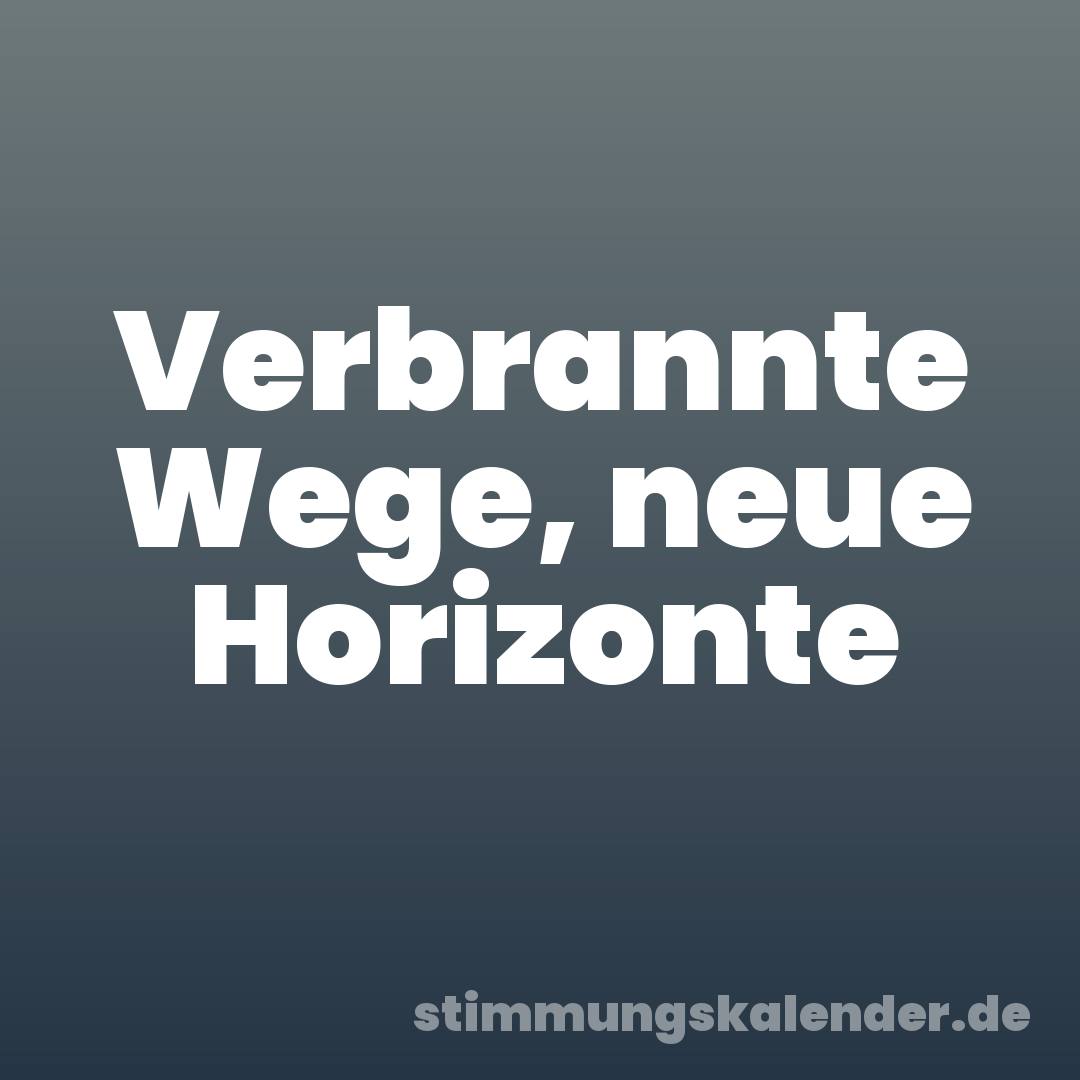 Verbrannte Wege, neue Horizonte