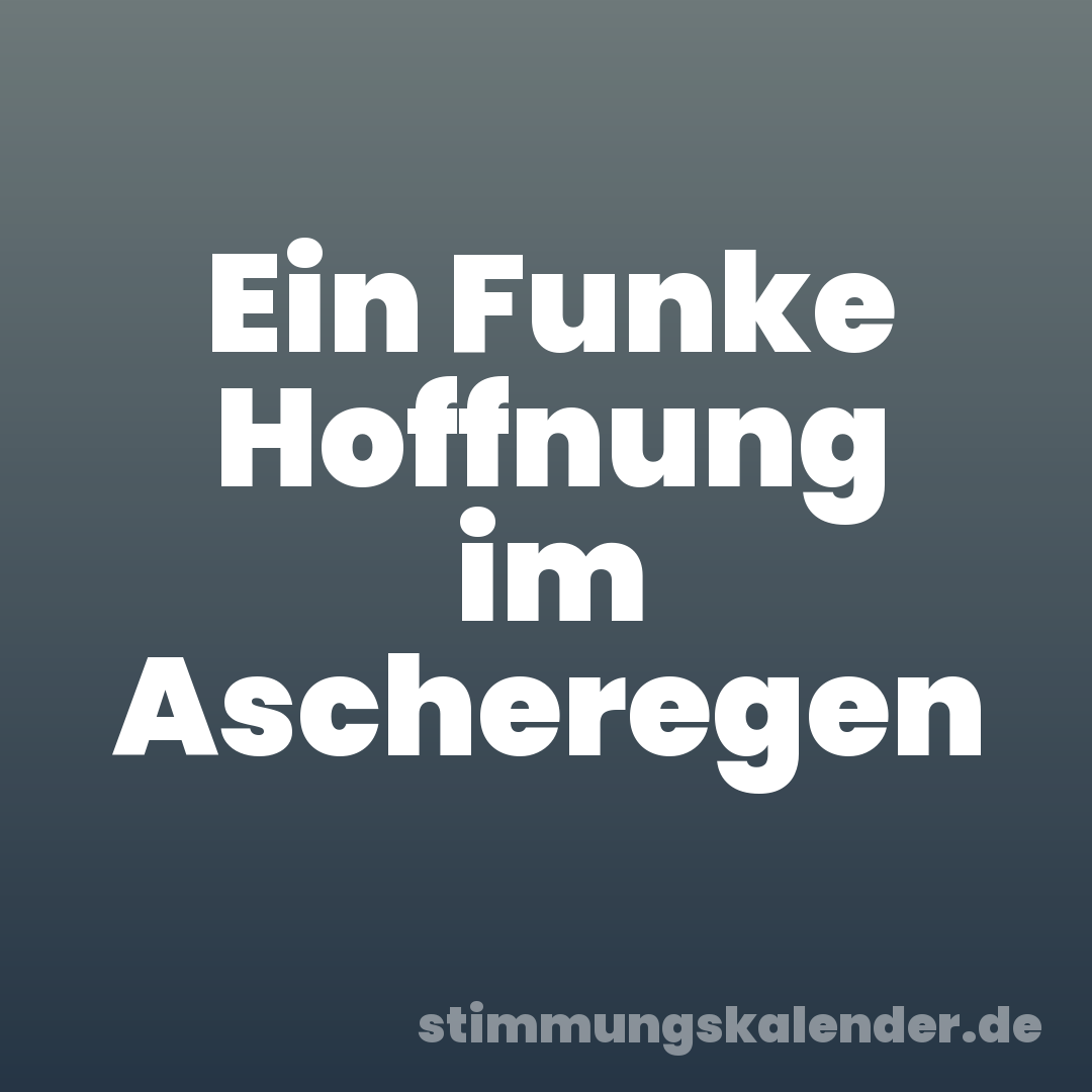 Ein Funke Hoffnung im Ascheregen