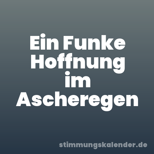 Ein Funke Hoffnung im Ascheregen