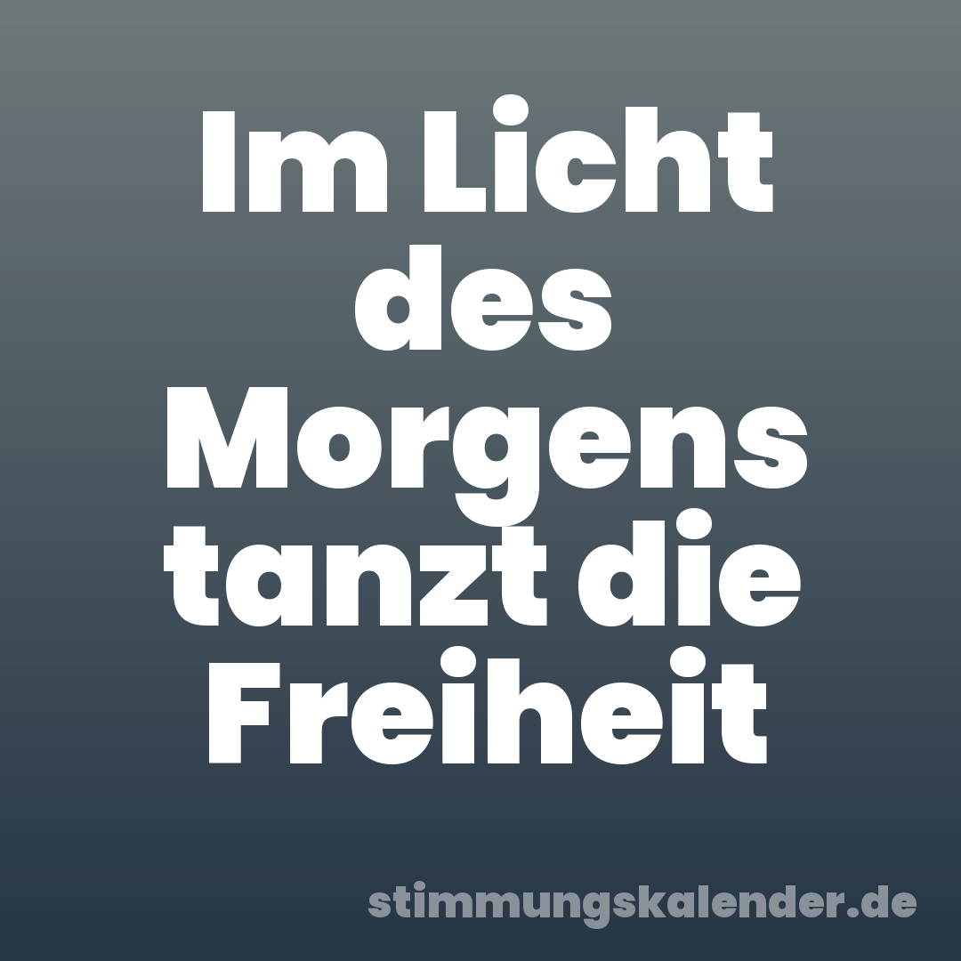 Im Licht des Morgens tanzt die Freiheit