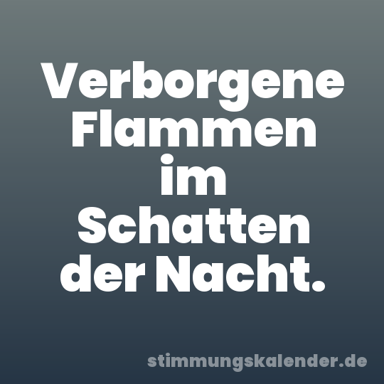 Verborgene Flammen im Schatten der Nacht.