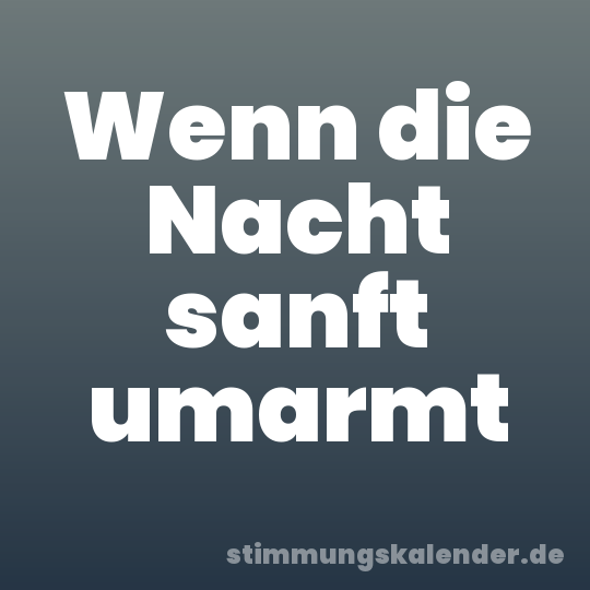 Wenn die Nacht sanft umarmt