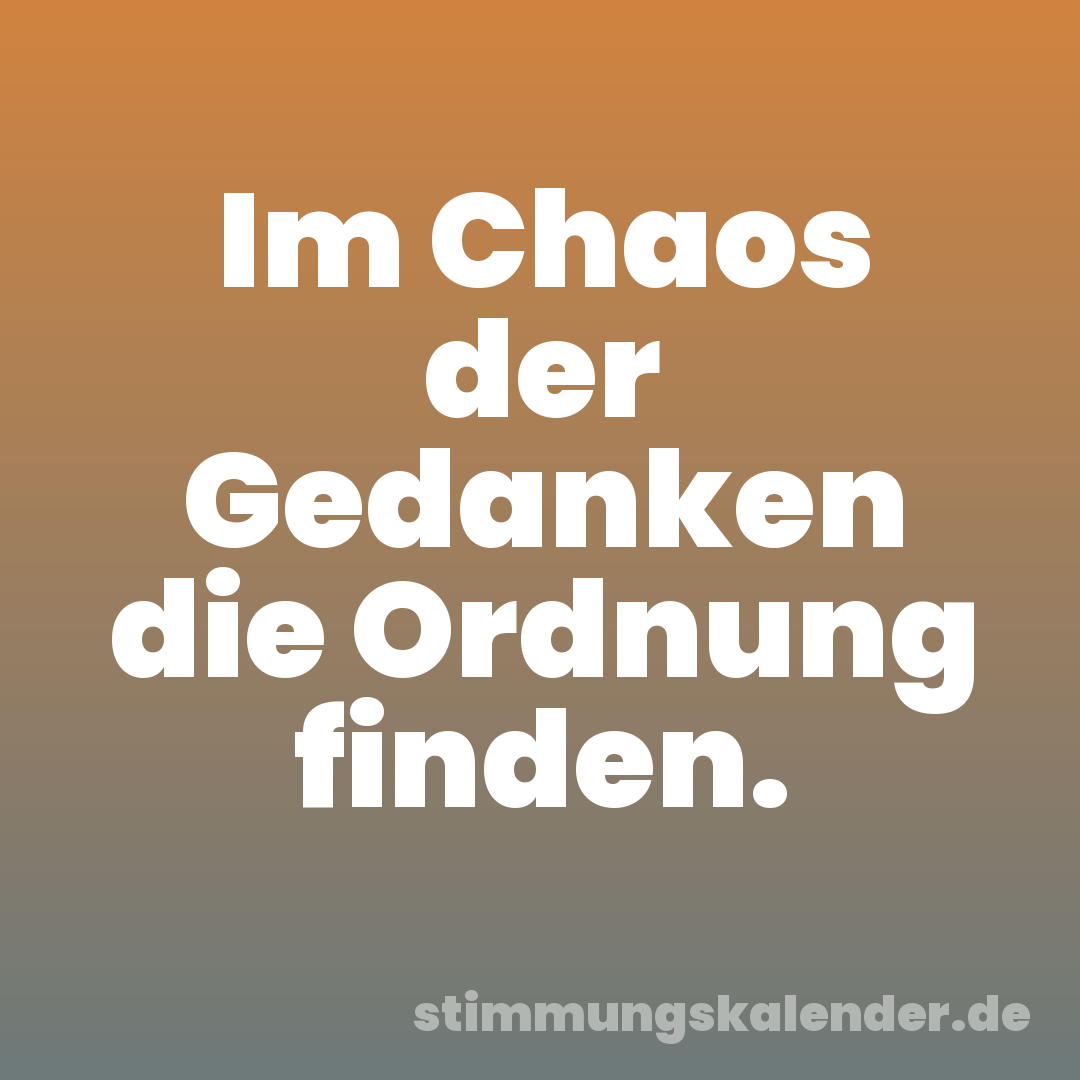 Im Chaos der Gedanken die Ordnung finden.