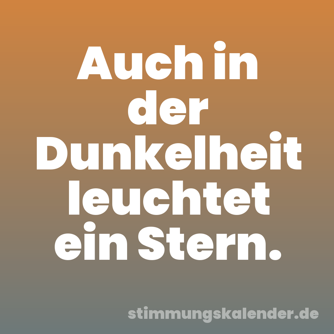 Auch in der Dunkelheit leuchtet ein Stern.