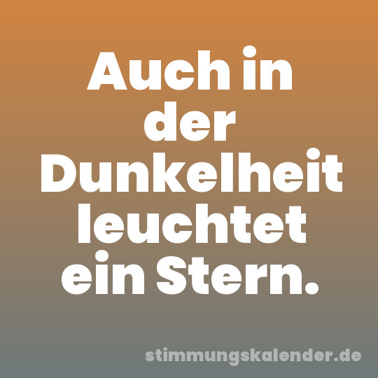 Auch in der Dunkelheit leuchtet ein Stern.
