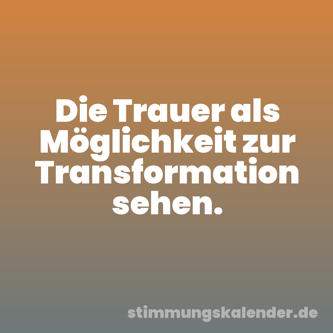 Die Trauer als Möglichkeit zur Transformation sehen.