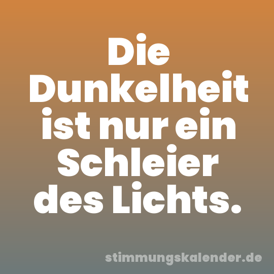 Die Dunkelheit ist nur ein Schleier des Lichts.
