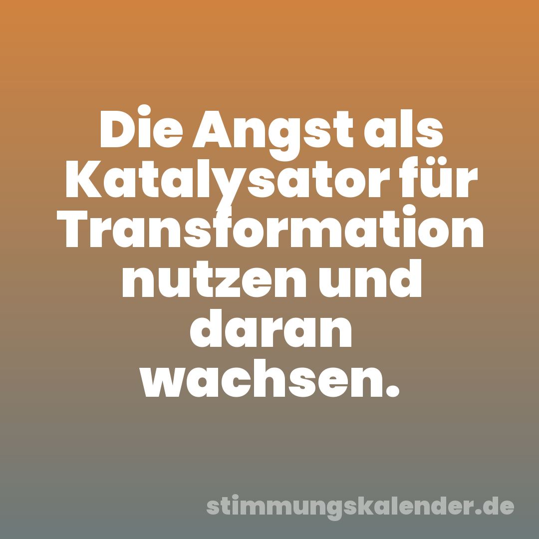 Die Angst als Katalysator für Transformation nutzen und daran wachsen.