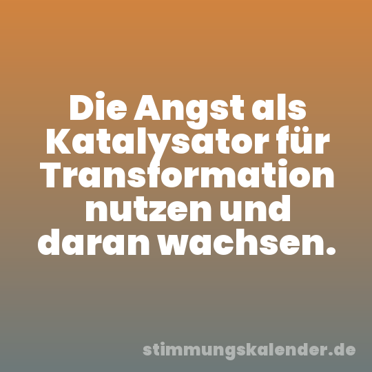 Die Angst als Katalysator für Transformation nutzen und daran wachsen.