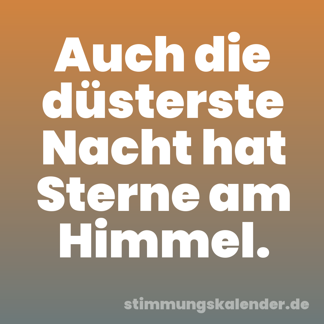 Auch die düsterste Nacht hat Sterne am Himmel.