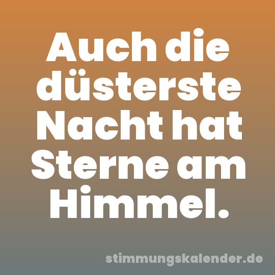 Auch die düsterste Nacht hat Sterne am Himmel.
