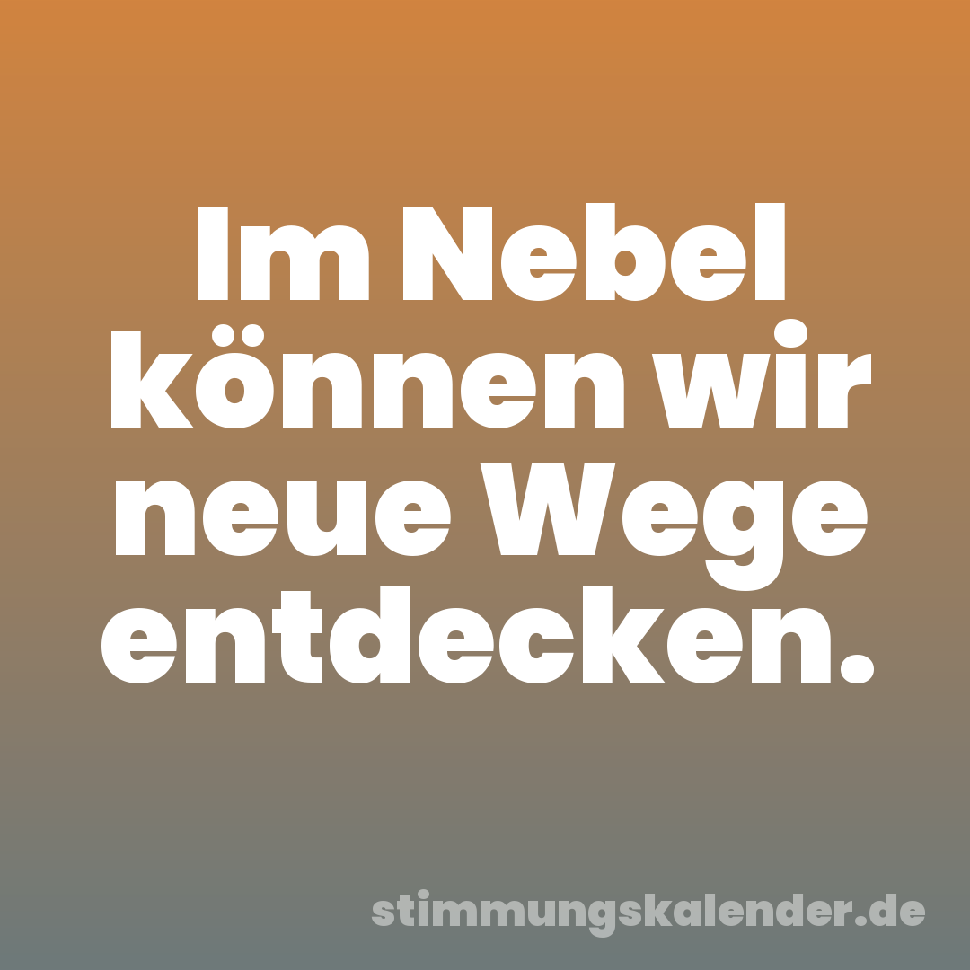 Im Nebel können wir neue Wege entdecken.