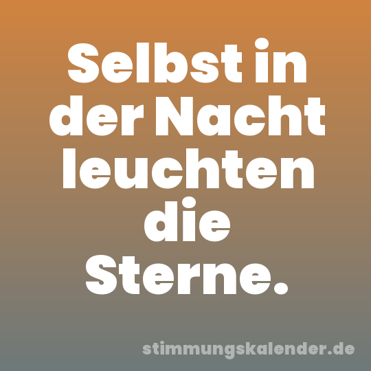 Selbst in der Nacht leuchten die Sterne.