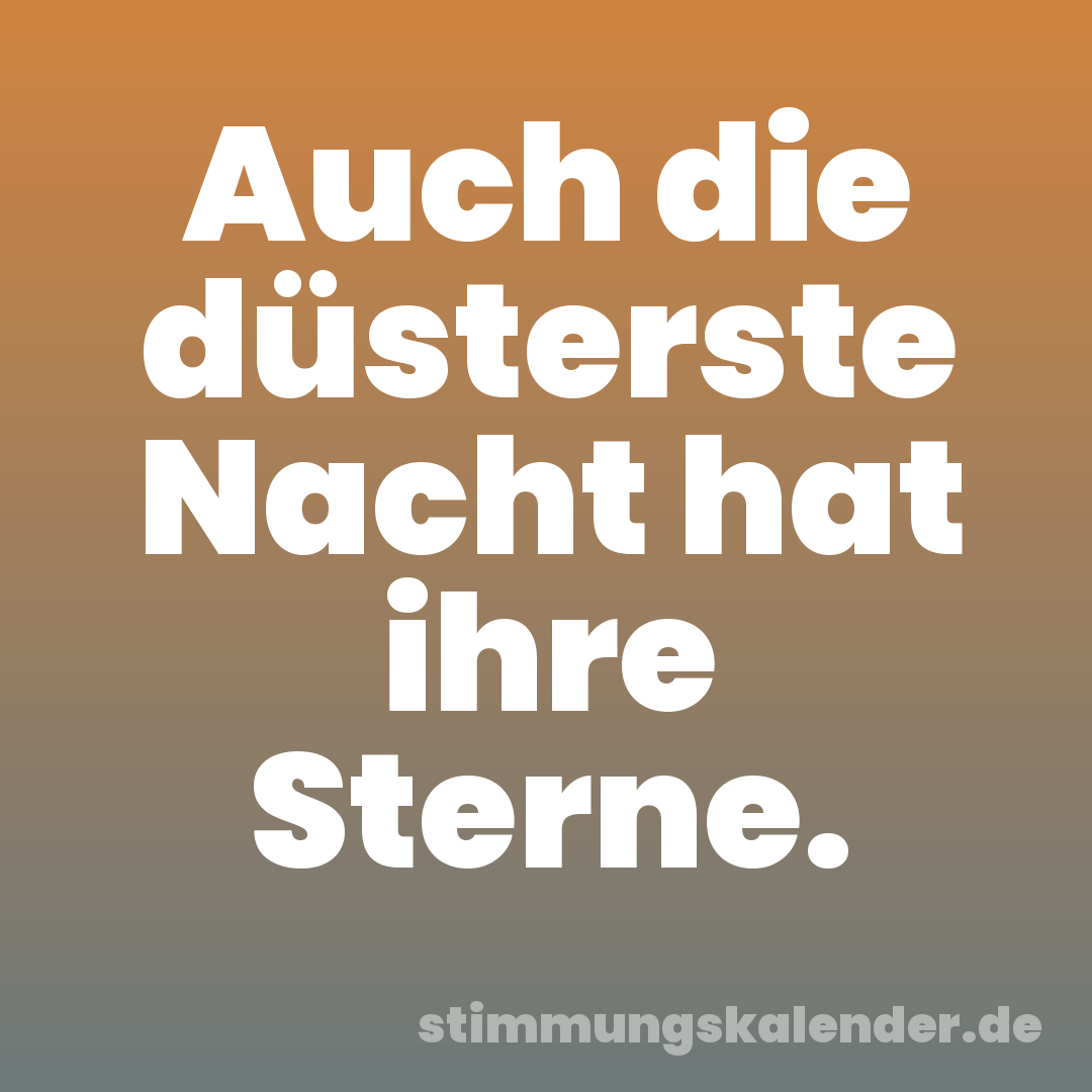Auch die düsterste Nacht hat ihre Sterne.
