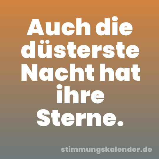 Auch die düsterste Nacht hat ihre Sterne.