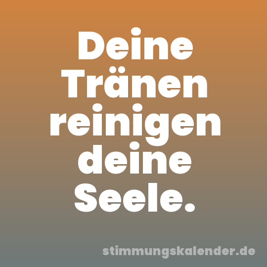 Deine Tränen reinigen deine Seele.