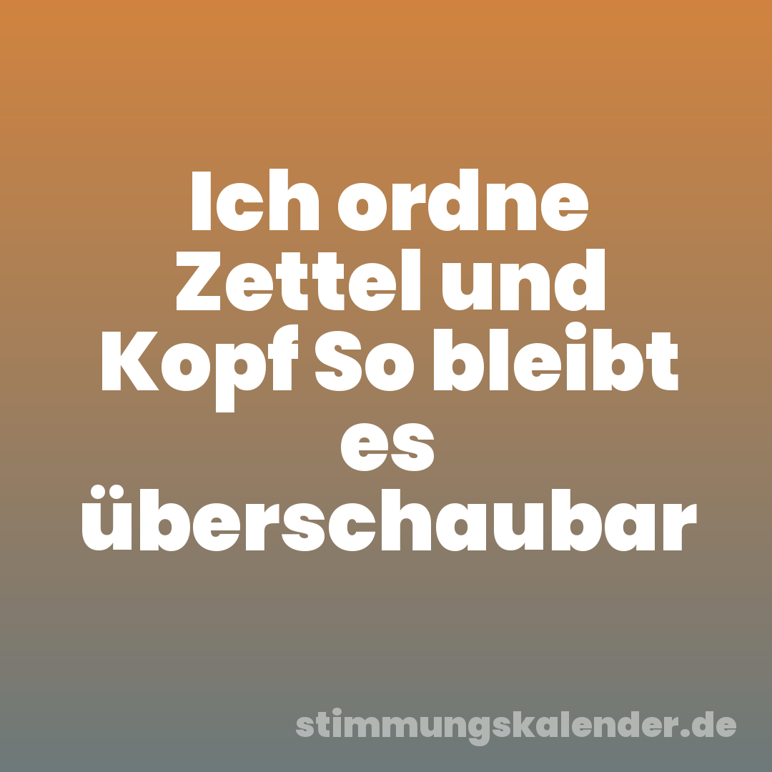Ich ordne Zettel und Kopf So bleibt es überschaubar