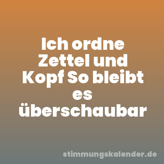 Ich ordne Zettel und Kopf So bleibt es überschaubar