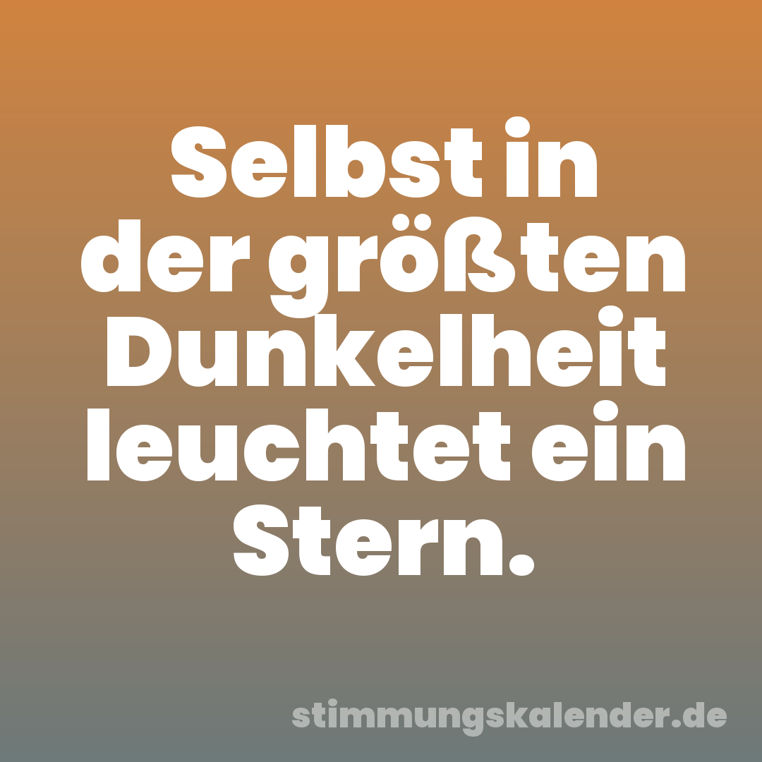 Selbst in der größten Dunkelheit leuchtet ein Stern.