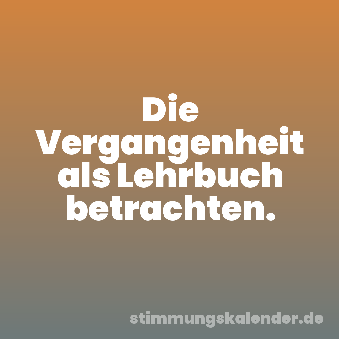 Die Vergangenheit als Lehrbuch betrachten.