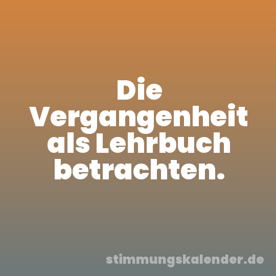 Die Vergangenheit als Lehrbuch betrachten.