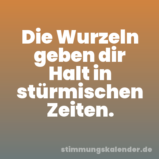 Die Wurzeln geben dir Halt in stürmischen Zeiten.