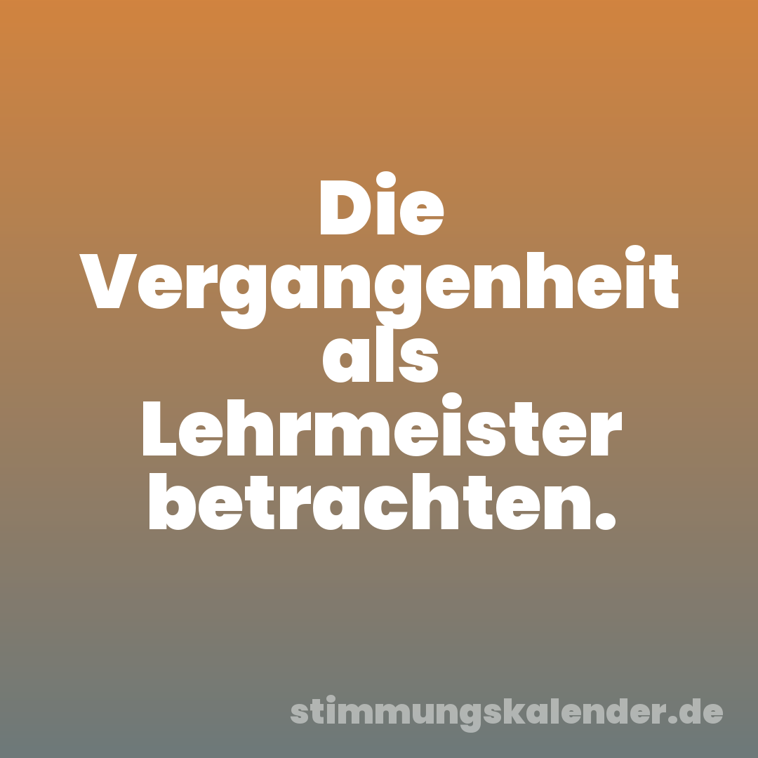 Die Vergangenheit als Lehrmeister betrachten.