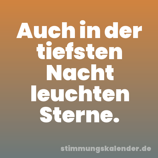 Auch in der tiefsten Nacht leuchten Sterne.