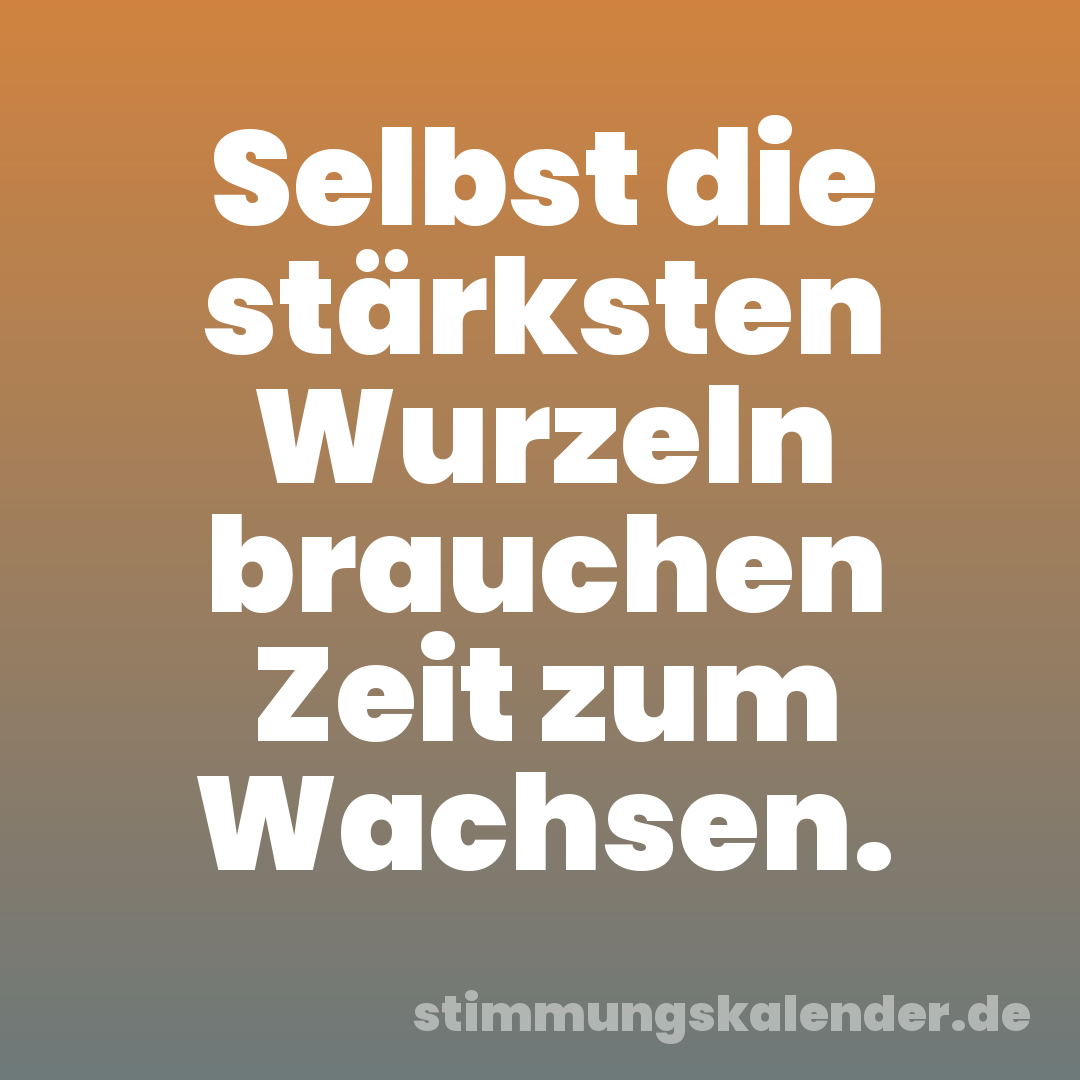 Selbst die stärksten Wurzeln brauchen Zeit zum Wachsen.