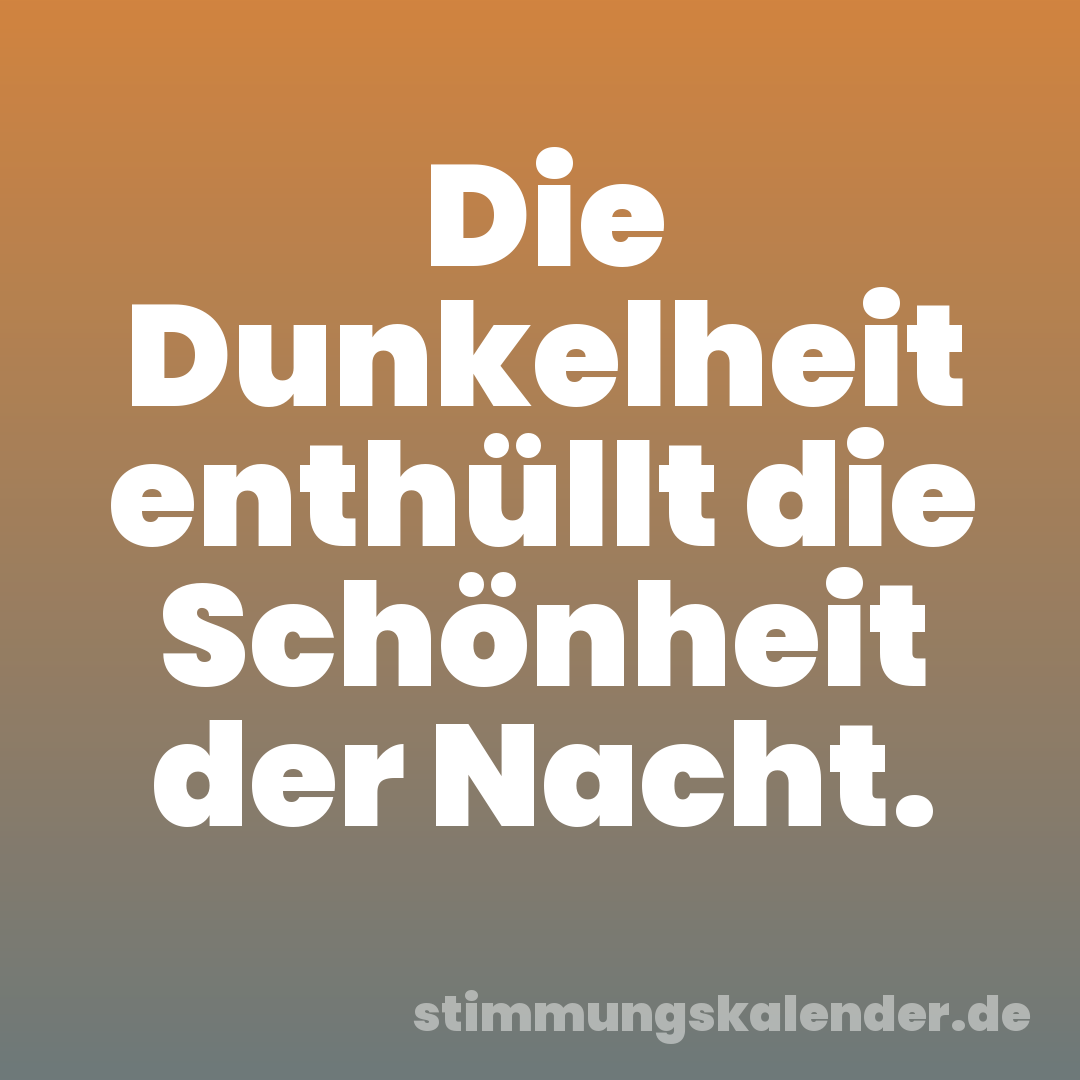 Die Dunkelheit enthüllt die Schönheit der Nacht.