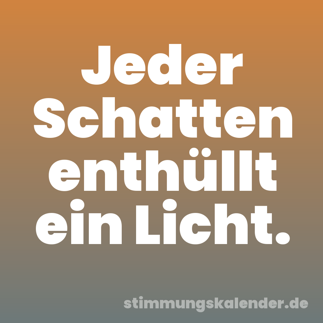 Jeder Schatten enthüllt ein Licht.