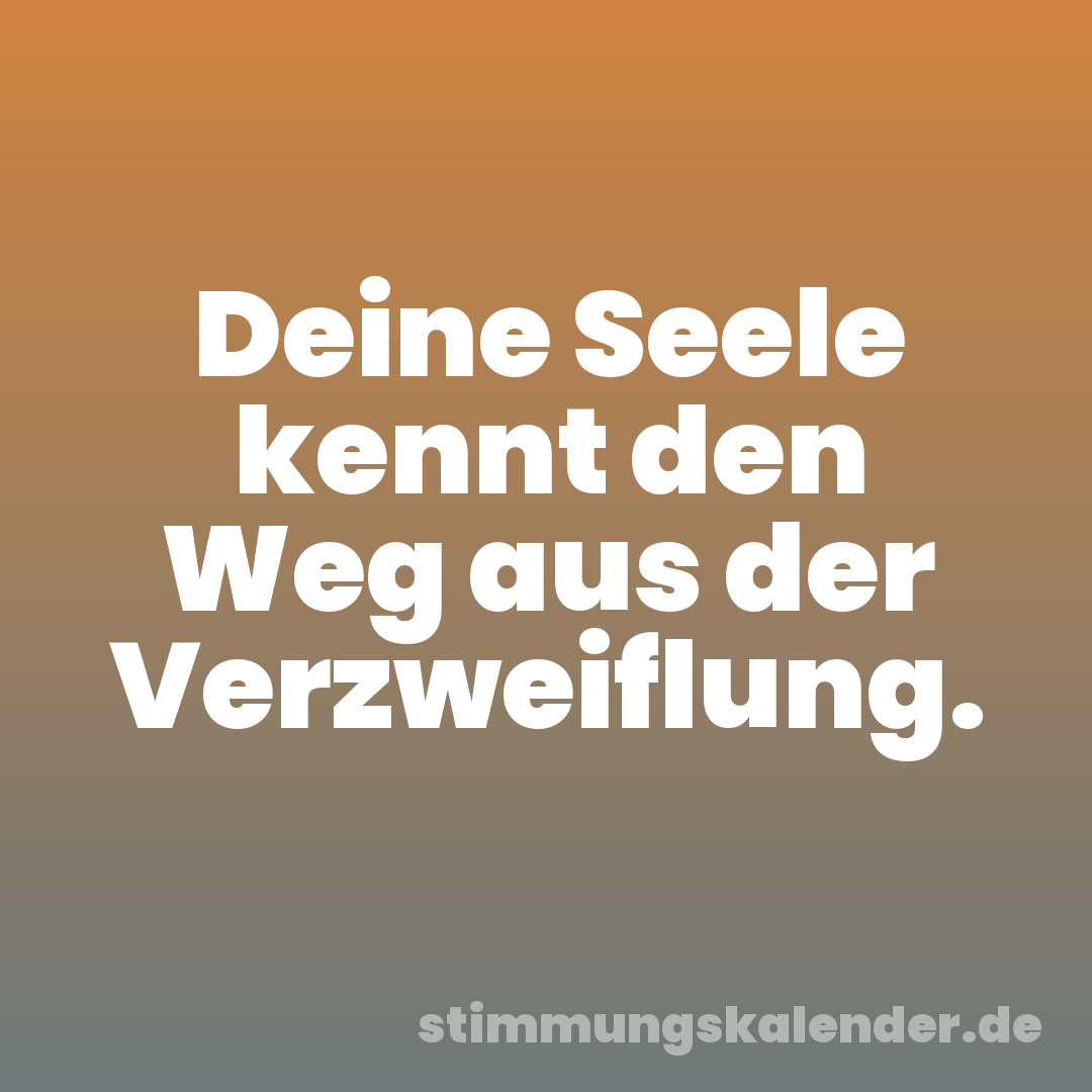 Deine Seele kennt den Weg aus der Verzweiflung.