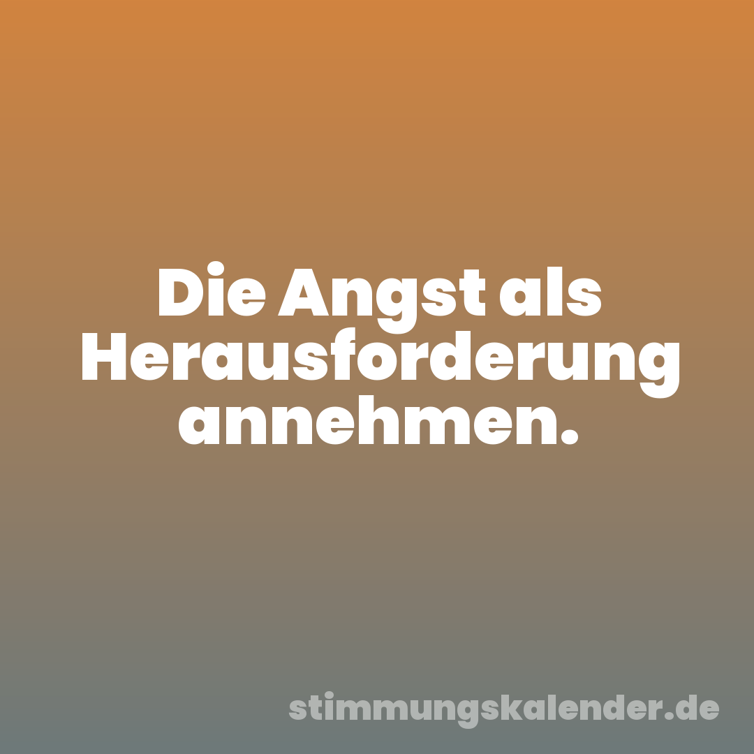 Die Angst als Herausforderung annehmen.