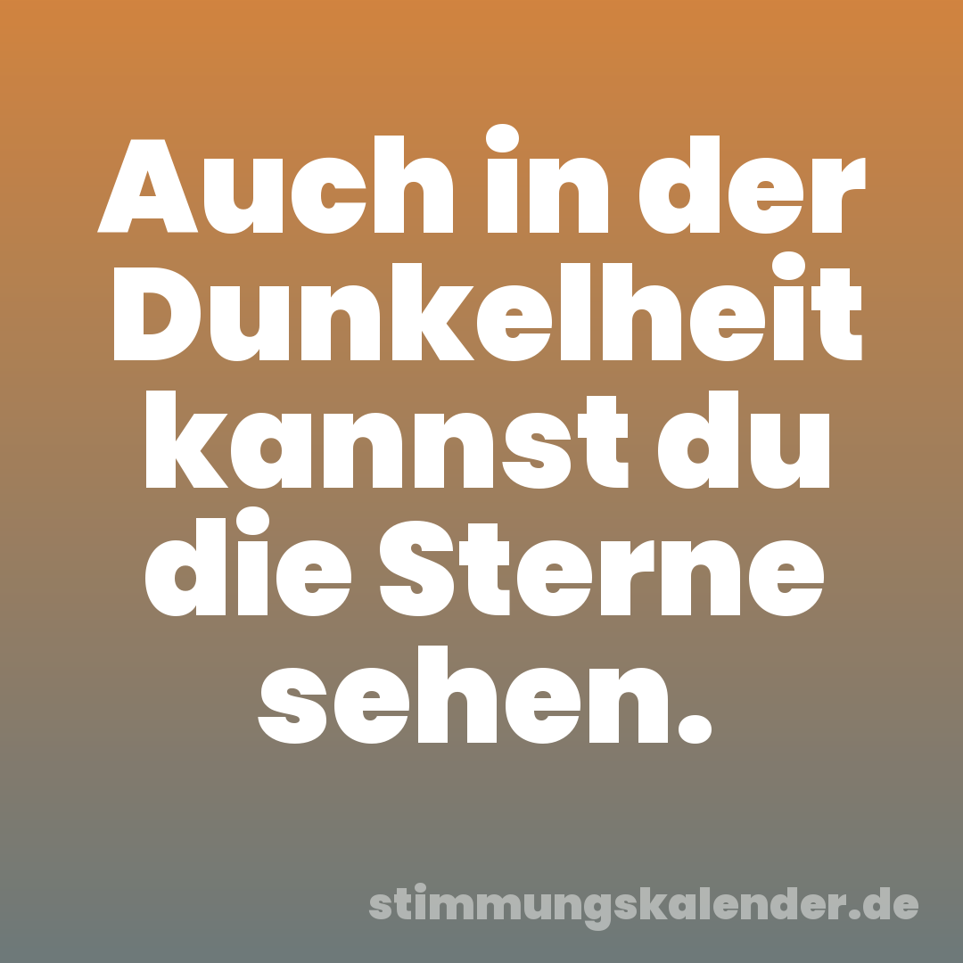 Auch in der Dunkelheit kannst du die Sterne sehen.