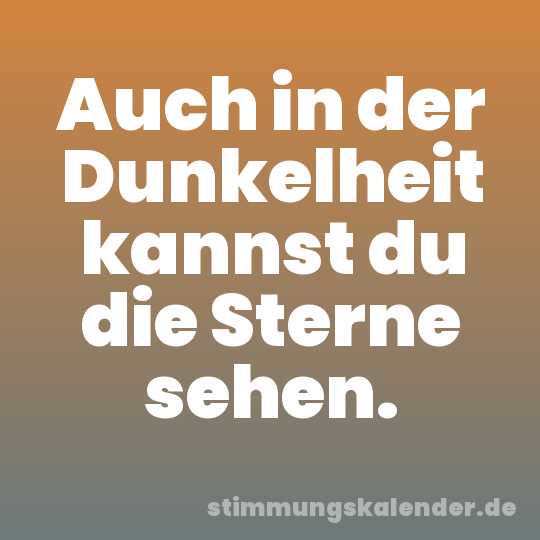 Auch in der Dunkelheit kannst du die Sterne sehen.