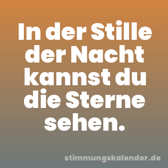 In der Stille der Nacht kannst du die Sterne sehen.